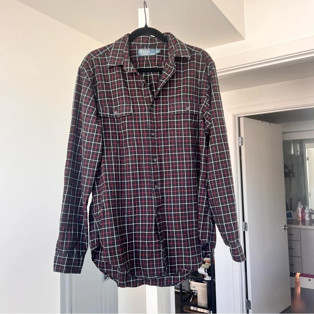 Polo Ralph Lauren Men's Checkered Button Down- Size L